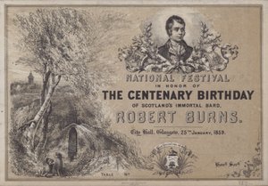 Nationaal festival ter ere van de honderdste verjaardag van Schotlands onsterfelijke dichter, Robert Burns, 25 januari 1859 door English School